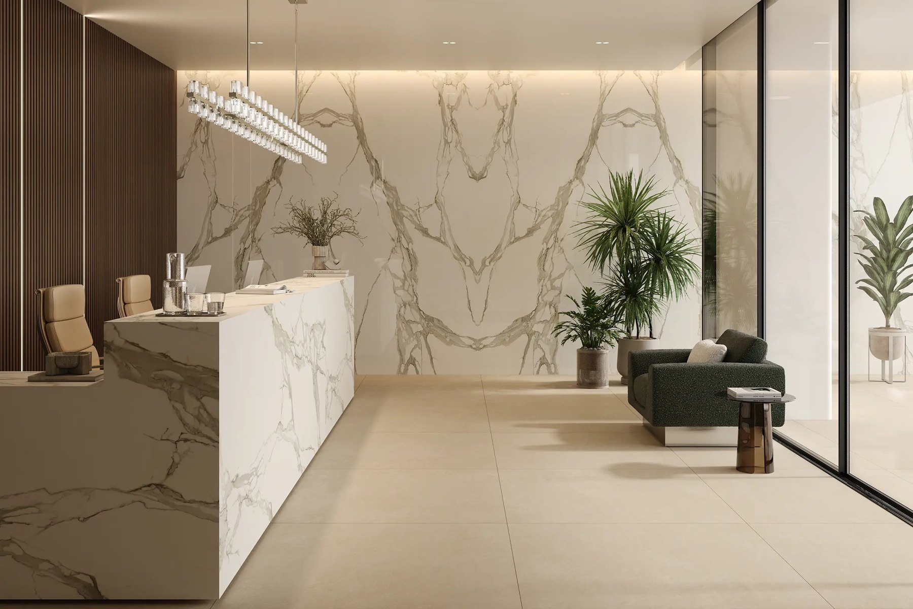 Слэб из керамогранита Calacatta Gold, 83×323 см, 12 мм, полированная, фото 2