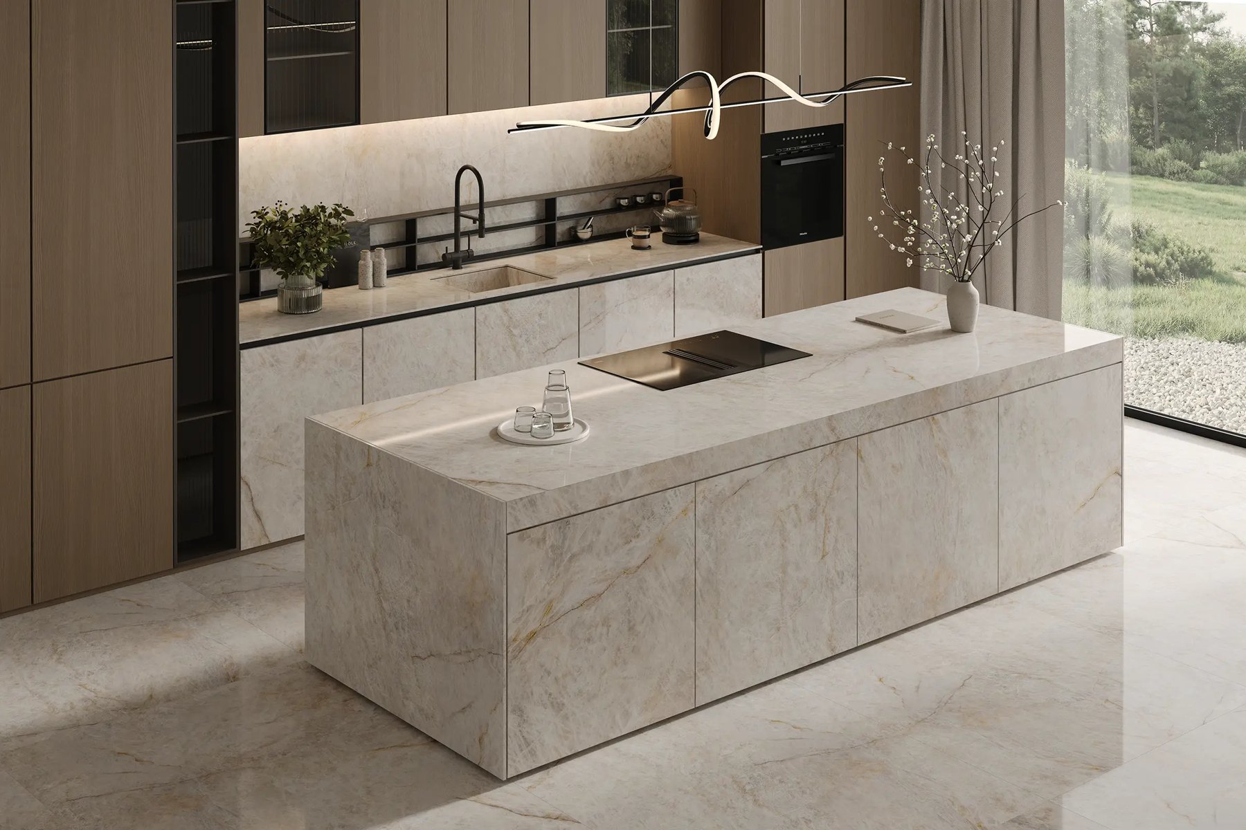 Слэб из керамогранита Crystal Luxor, 83×323 см, 12 мм, полированная, фото 1
