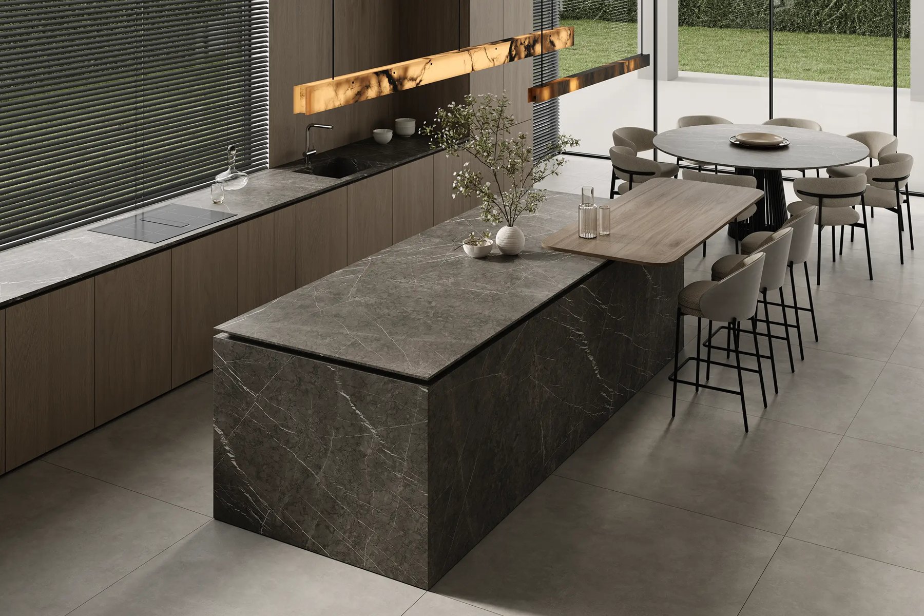 Слэб из керамогранита Pietra Grey, 83×323 см, 12 мм, полированная, фото 4