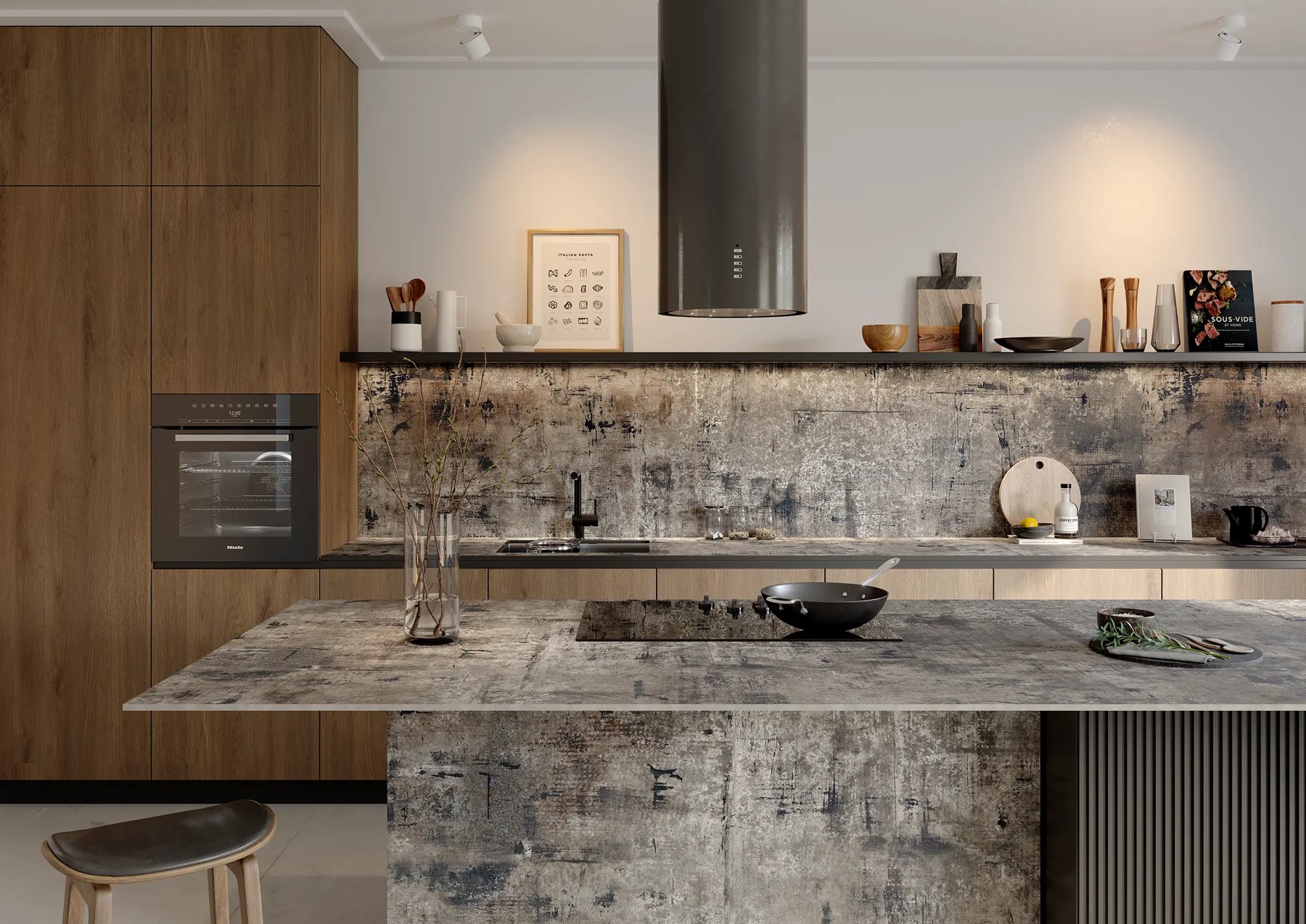 Слэб из керамогранита Stratium Anthracite, 163×323 см, 12 мм, матовая