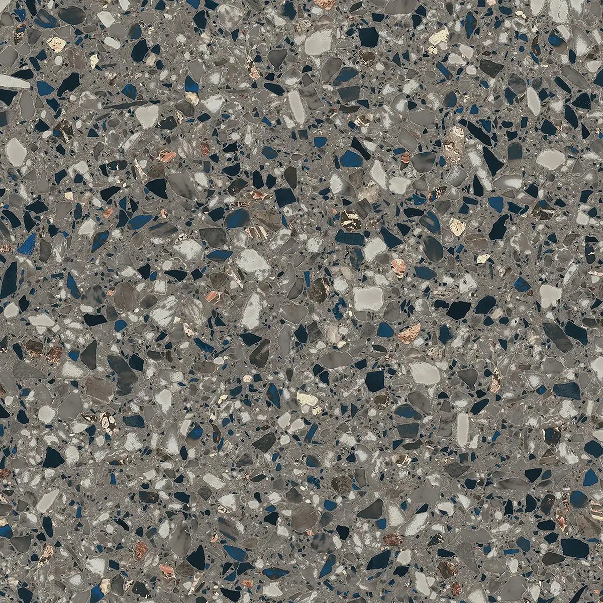 Керамогранит Terrazzo Anthracite, 80×80 см, 8 мм, матовая, фото 1